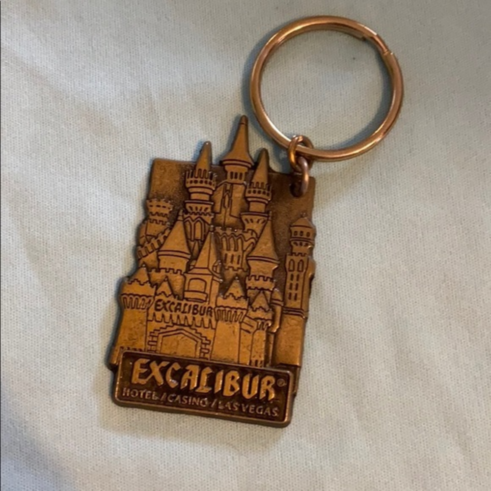 Vintage Excalibur Hotel Casino Las Vegas Castle Metal Souvenir Keychain